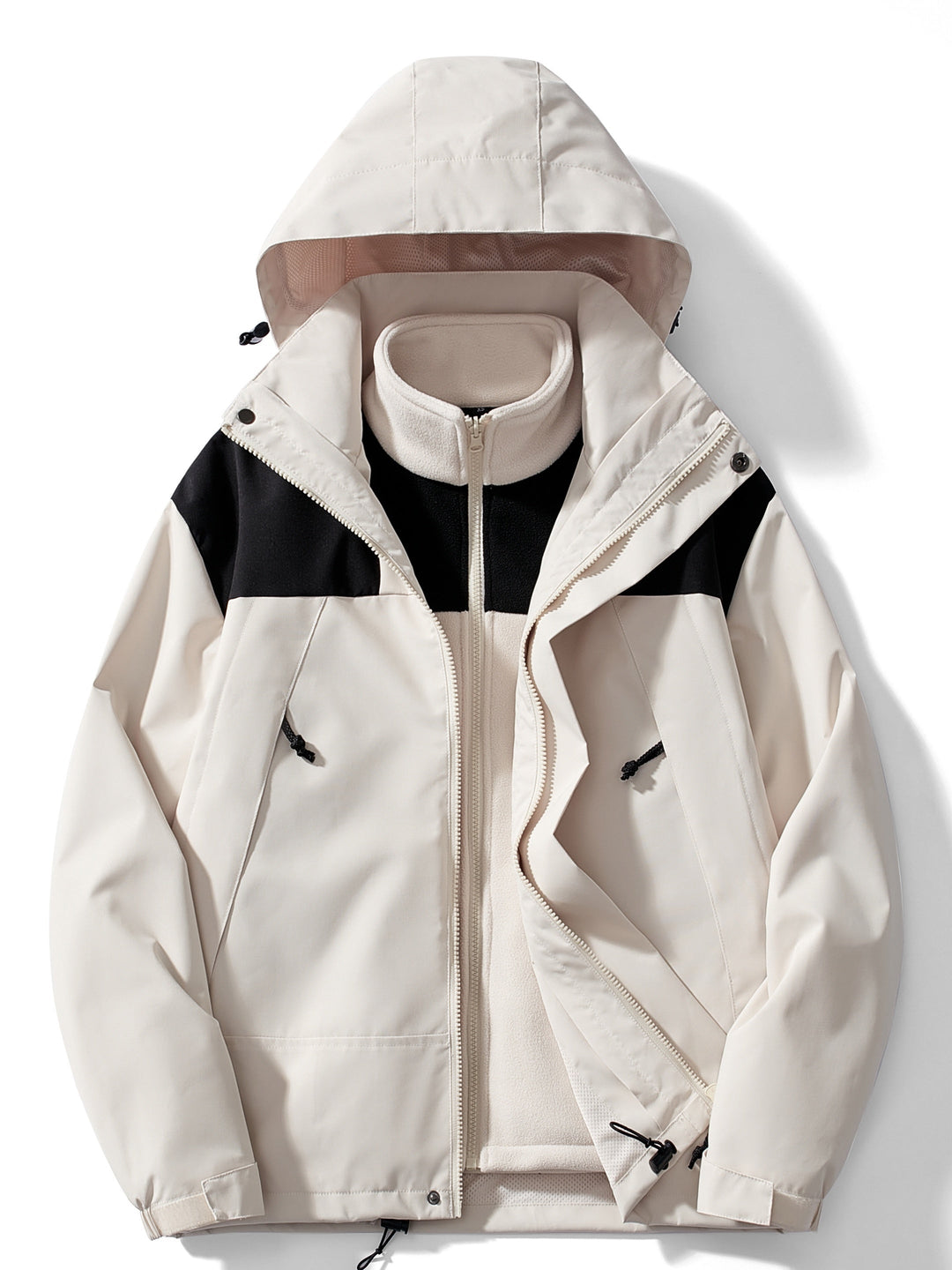 3-w-1 fleece kurtka zimowa z kapturem dla kobiet