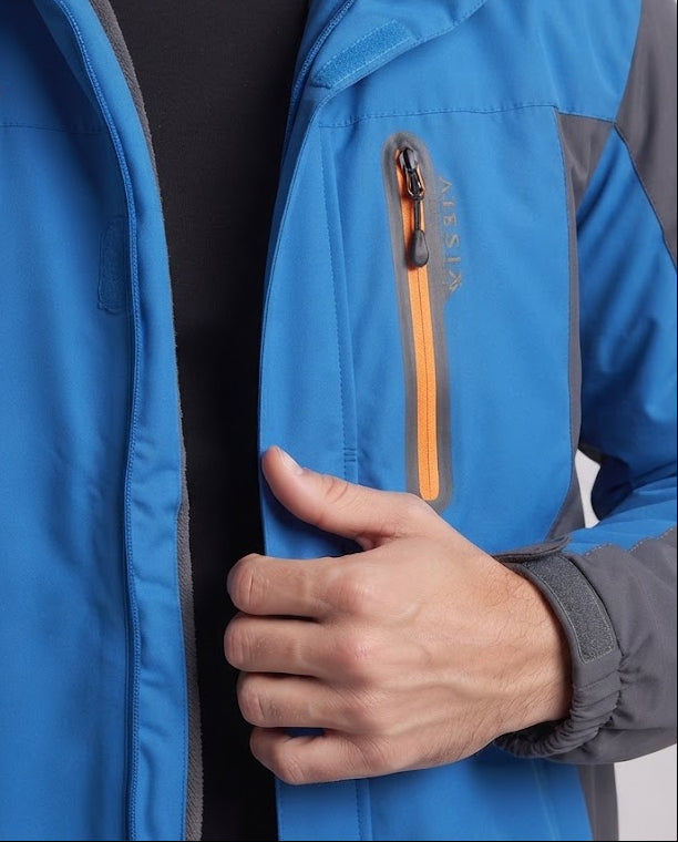 Męska wodoodporny softshell parka z teddy fleece lwwg i removable kapturem
