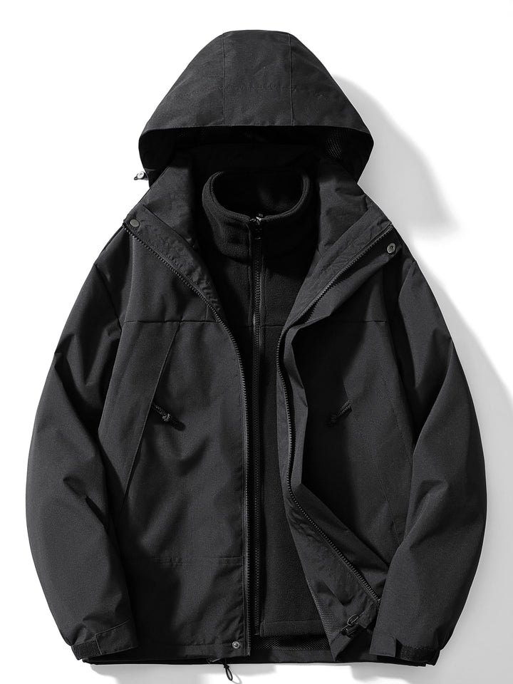 3-w-1 fleece kurtka zimowa z kapturem dla kobiet