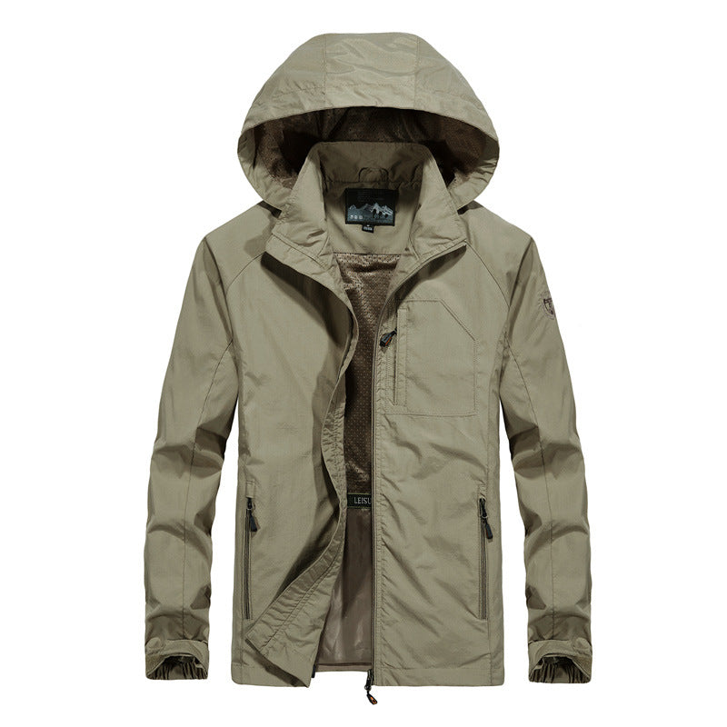 Męska Ultralekka Wwd i Water Repellent kurtka outdoorowa z Stowable kapturem i oddychająca Mesh Lwwg