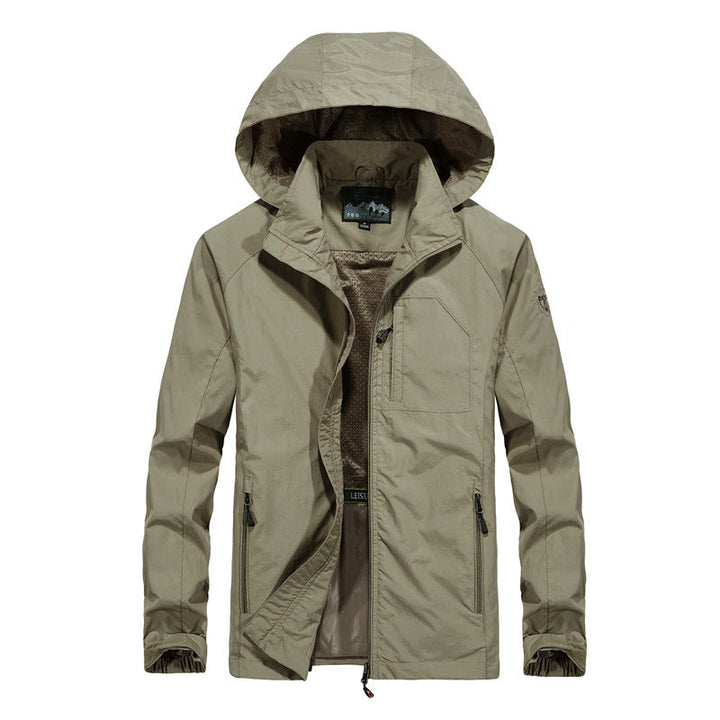 Męska Ultralekka Wwd i Water Repellent kurtka outdoorowa z Stowable kapturem i oddychająca Mesh Lwwg