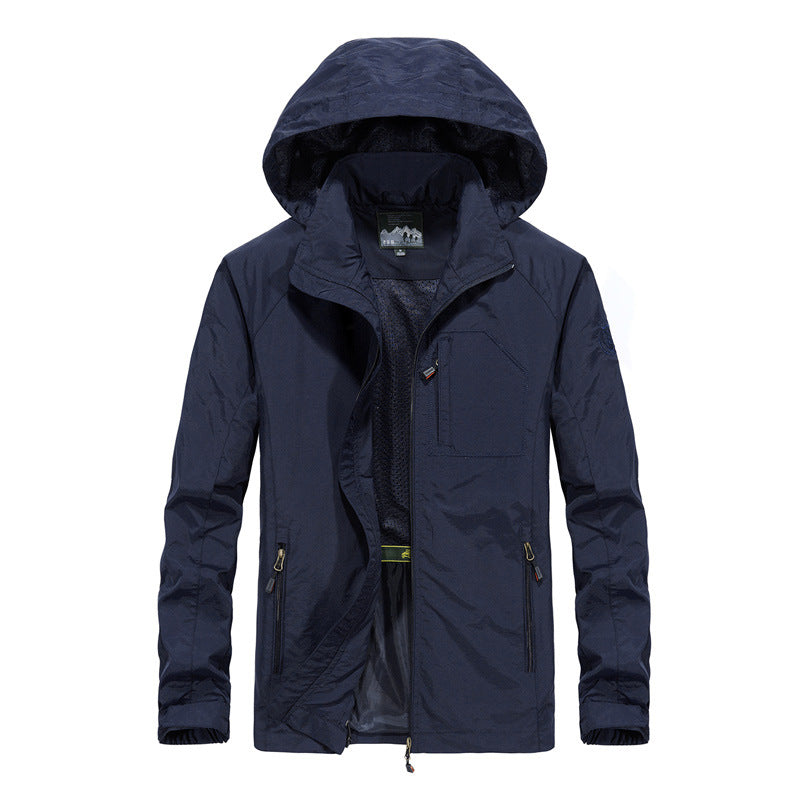 Męska Ultralekka Wwd i Water Repellent kurtka outdoorowa z Stowable kapturem i oddychająca Mesh Lwwg