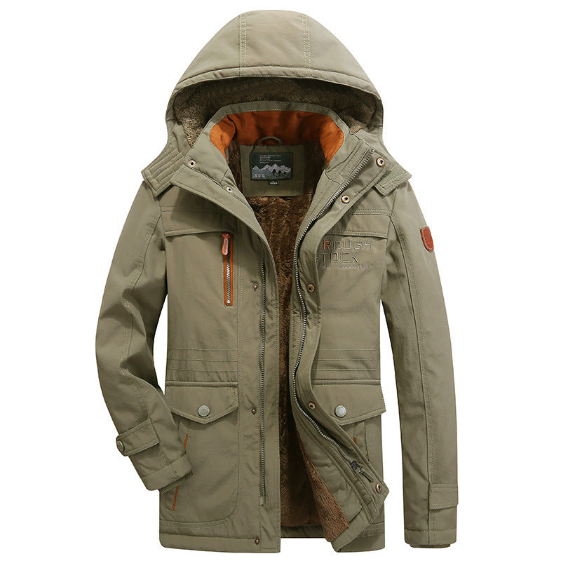 Męska ocieplana field parka z teddy lwwg, kapturem i multifunction kieszeniami
