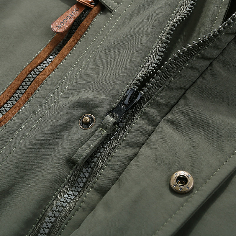 Męska ocieplana field parka z teddy lwwg, kapturem i multifunction kieszeniami