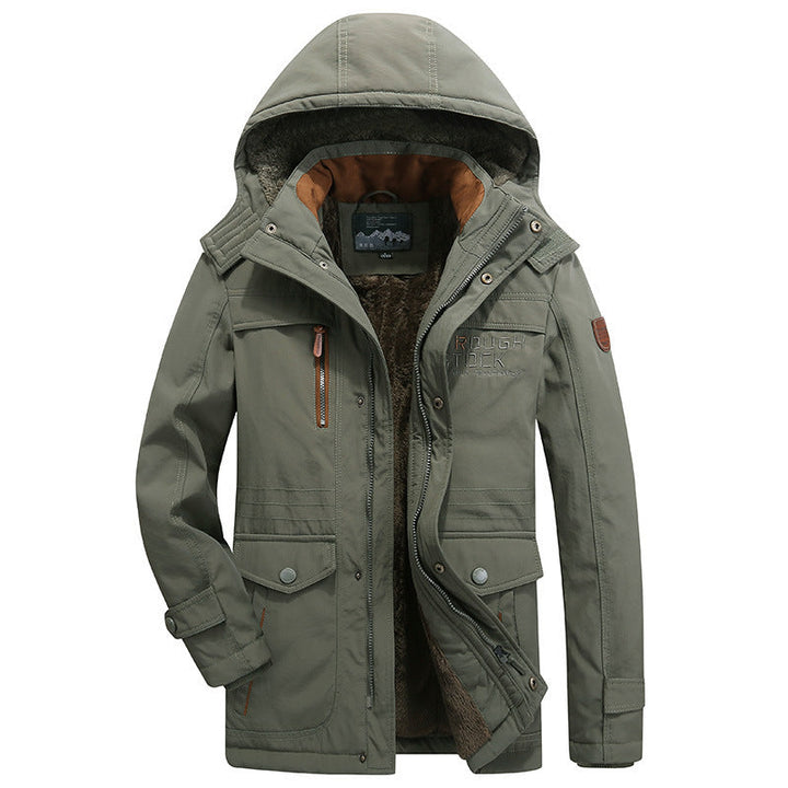 Męska ocieplana field parka z teddy lwwg, kapturem i multifunction kieszeniami