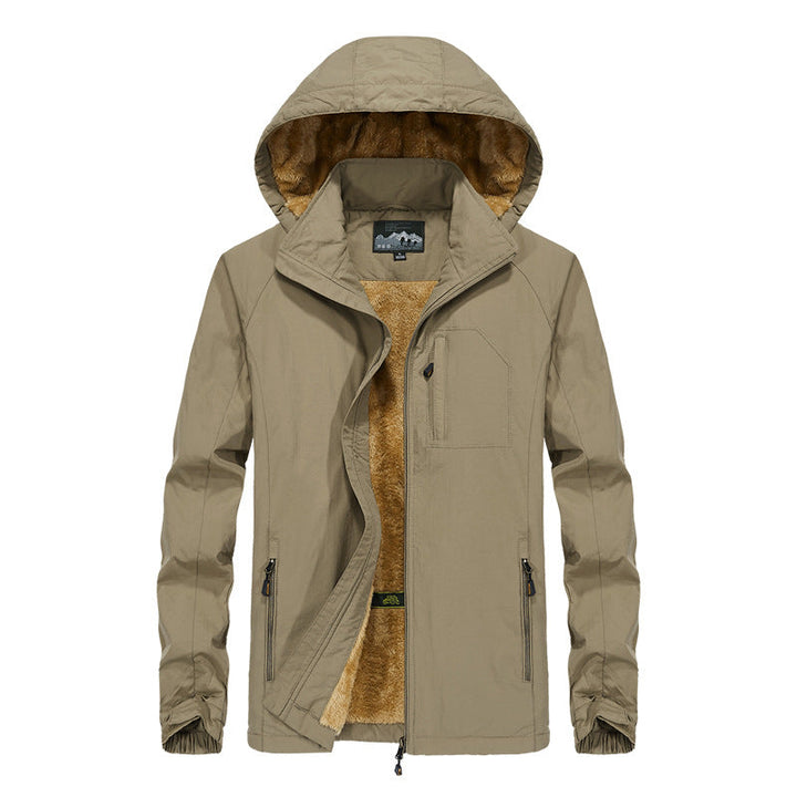 Kurtka męska softshell outdoorowy z teddy lwwg, wiatroszczelna i kapturem