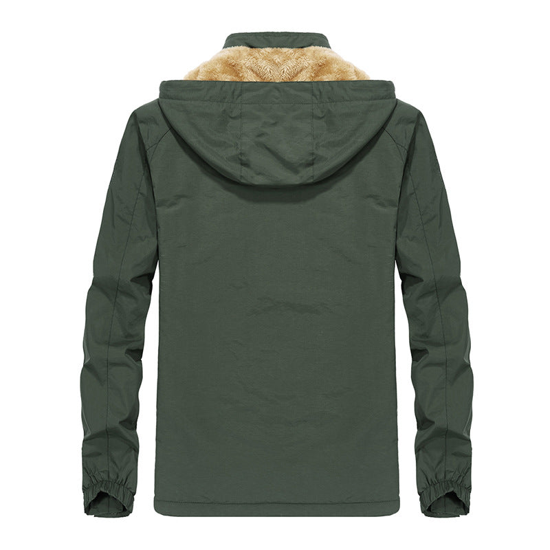 Kurtka męska softshell outdoorowy z teddy lwwg, wiatroszczelna i kapturem