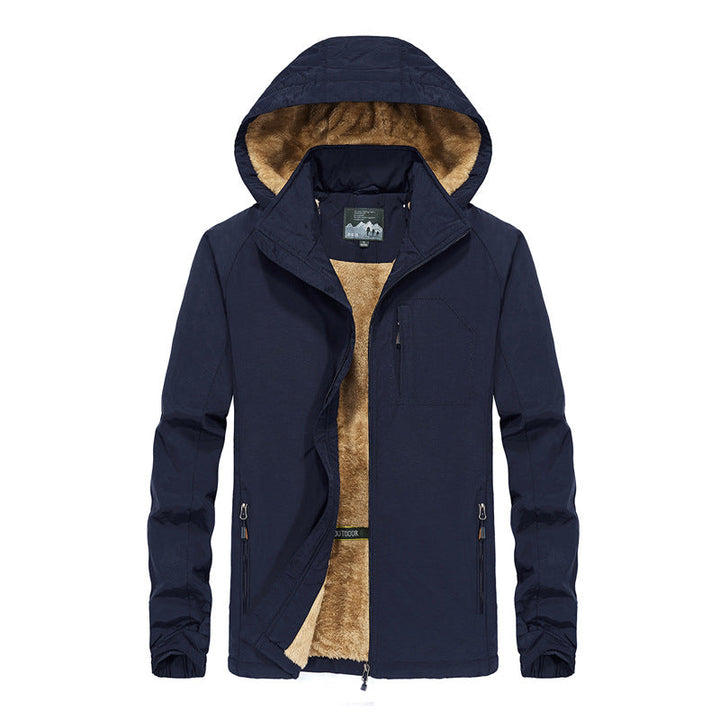 Kurtka męska softshell outdoorowy z teddy lwwg, wiatroszczelna i kapturem