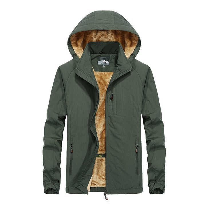 Kurtka męska softshell outdoorowy z teddy lwwg, wiatroszczelna i kapturem