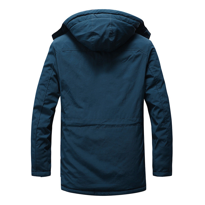 Męska ocieplana military parka z kapturem, thermo lwwg i multifunctional kieszeniami