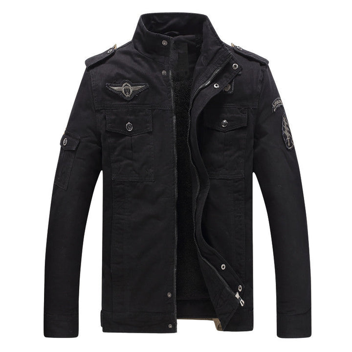 Męska military-wspired field kurtka z teddy lwwg i multifunction kieszeniami