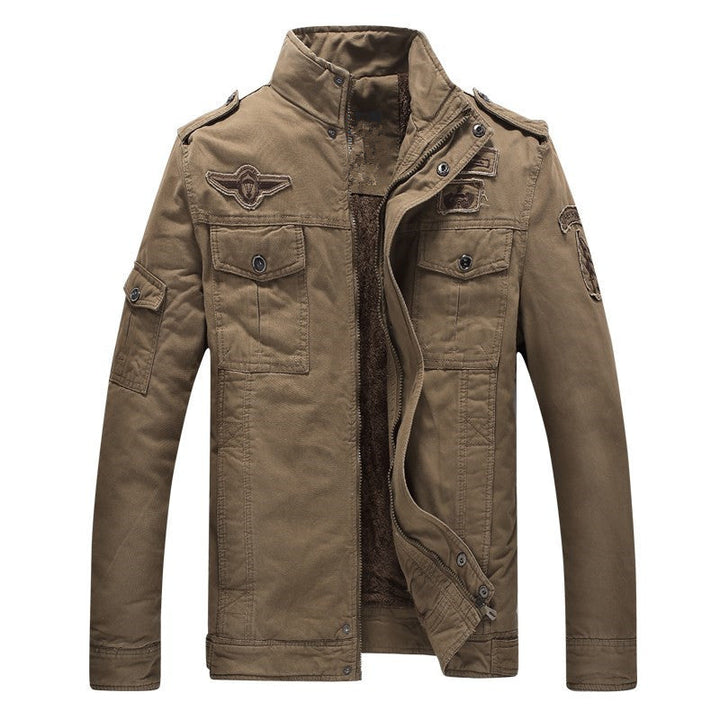 Męska military-wspired field kurtka z teddy lwwg i multifunction kieszeniami