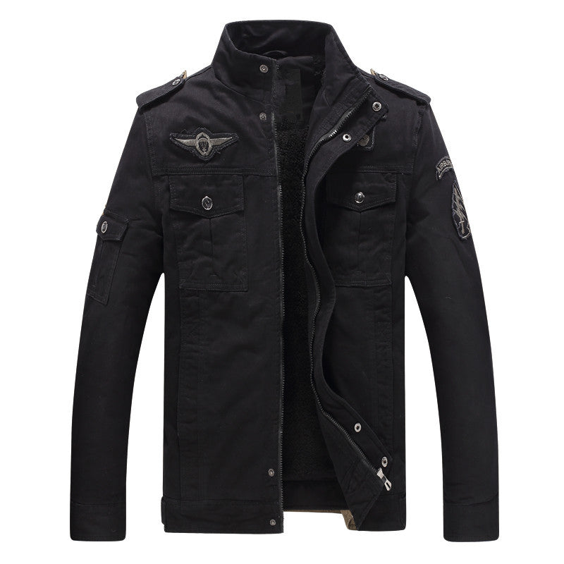 Męska military-wspired field kurtka z teddy lwwg i multifunction kieszeniami