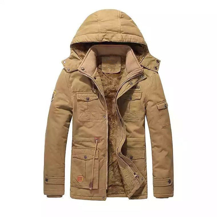 Męska field parka z teddy Lwwg, kapturem i Multi-Purpose kieszeniami