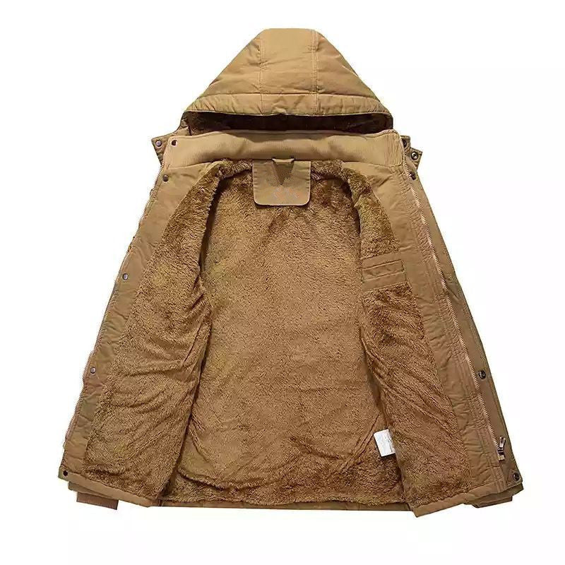 Męska field parka z teddy Lwwg, kapturem i Multi-Purpose kieszeniami
