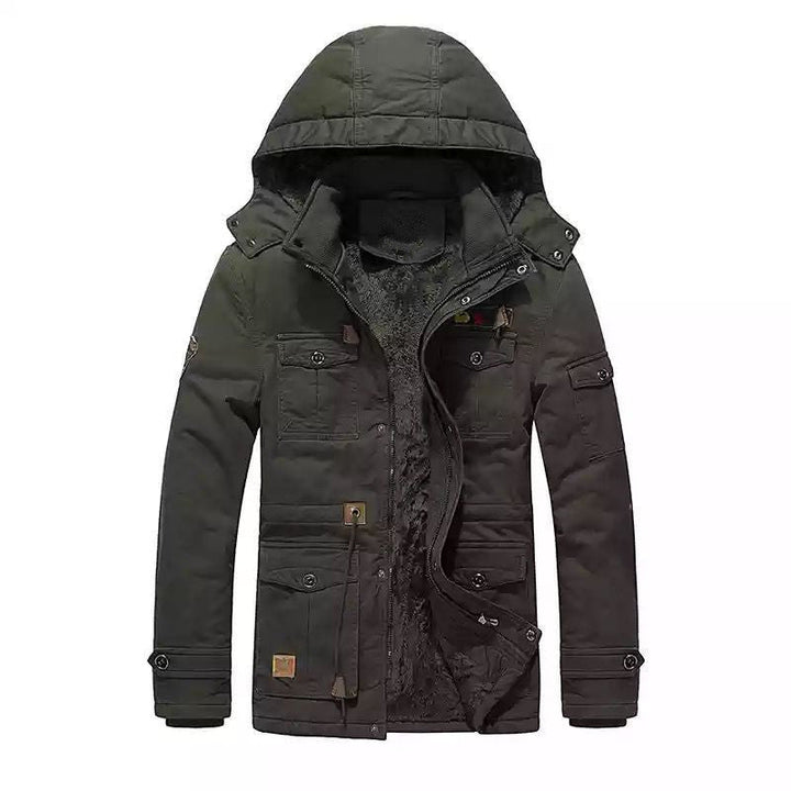 Męska field parka z teddy Lwwg, kapturem i Multi-Purpose kieszeniami