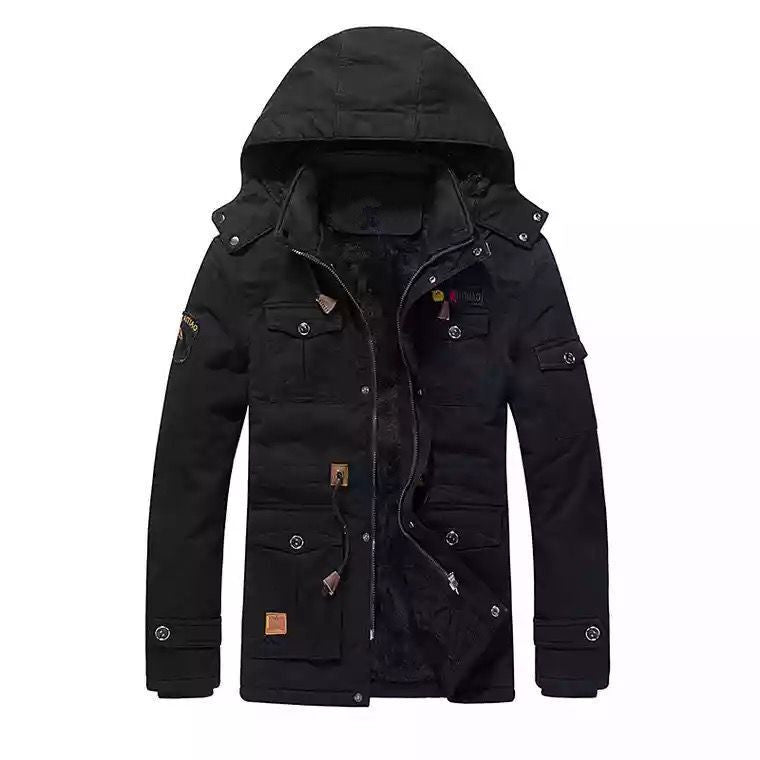 Męska field parka z teddy Lwwg, kapturem i Multi-Purpose kieszeniami