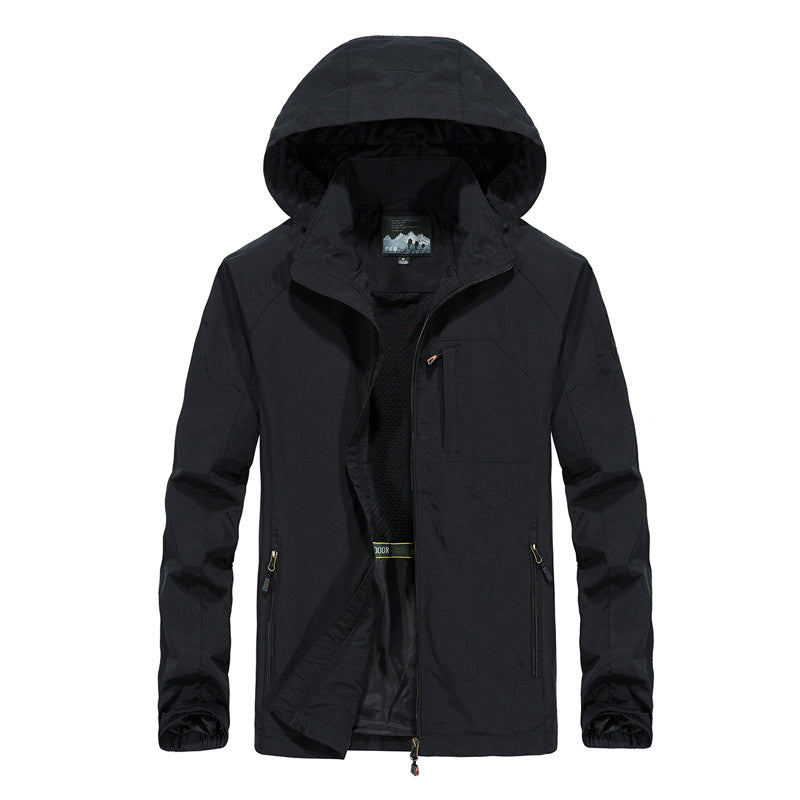 Męska Ultralekka Wwd i Water Repellent kurtka outdoorowa z Stowable kapturem i oddychająca Mesh Lwwg