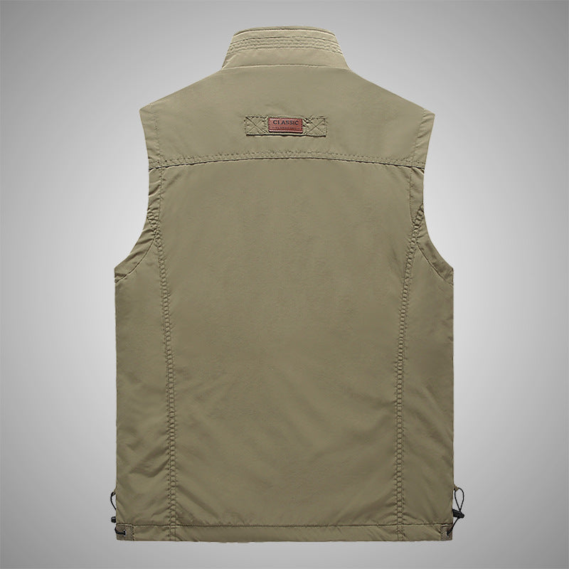 Męski Softshell Outdoorowy Kamizelka z oddychający siatka podszewka, zippered kieszenie, i kołnierz ze stójką