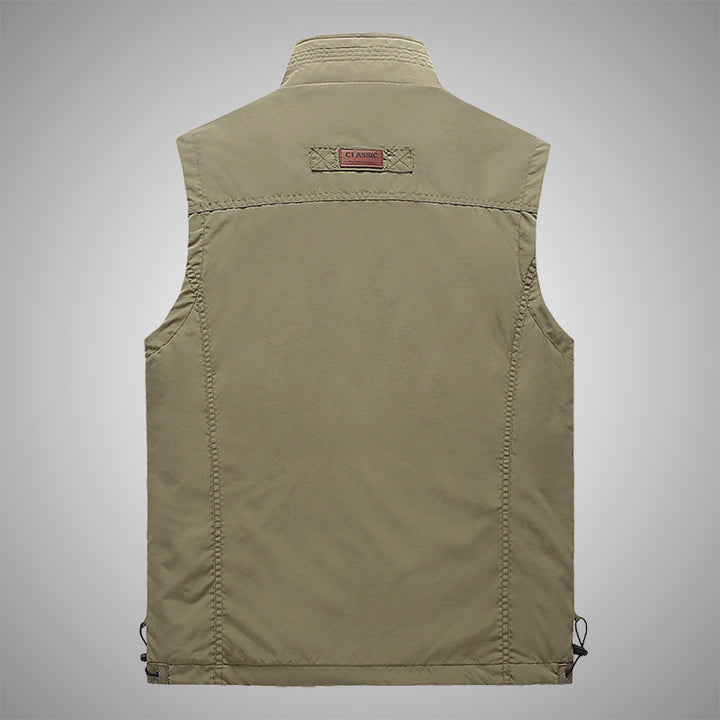 Męski Softshell Outdoorowy Kamizelka z oddychający siatka podszewka, zippered kieszenie, i kołnierz ze stójką