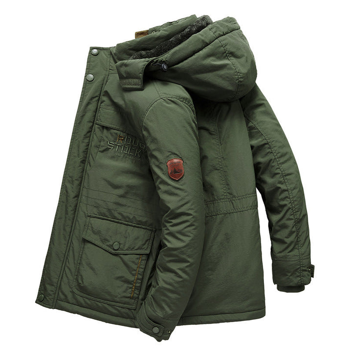 Męska ocieplana Wwter parka z teddy Lwwg, kapturem, i Multifunctional kieszeniami