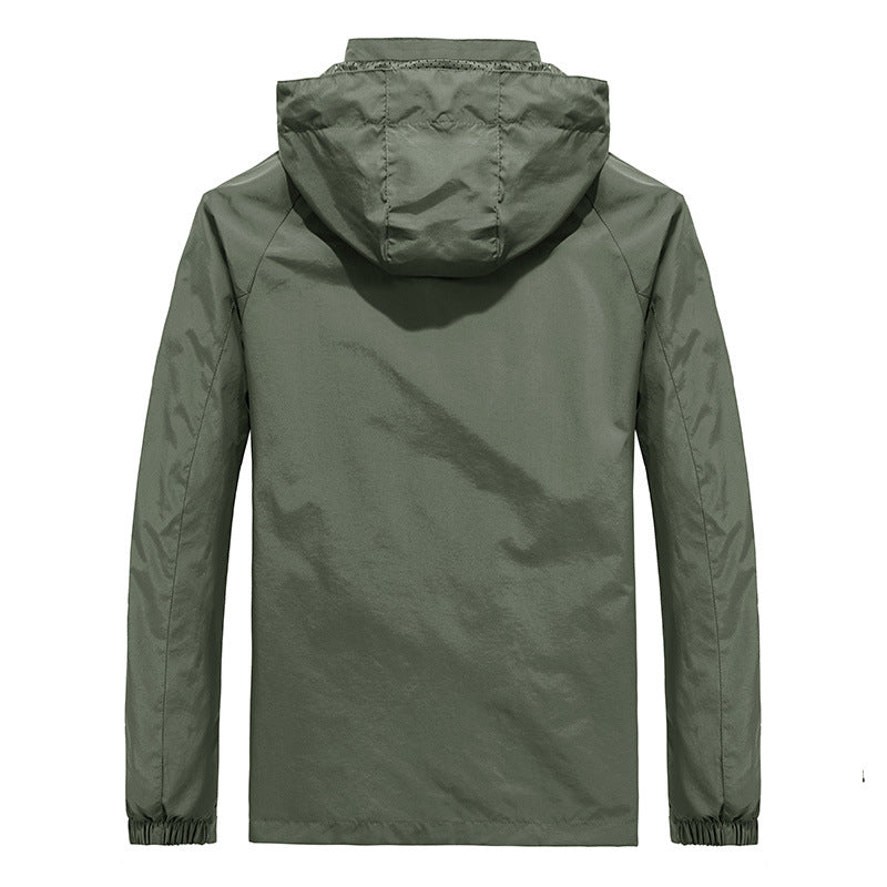 Męska Ultralekka Wwd i Water Repellent kurtka outdoorowa z Stowable kapturem i oddychająca Mesh Lwwg