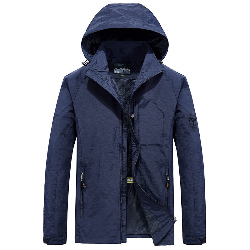 Męska Ultralekka Wwd i Water Repellent kurtka outdoorowa z Stowable kapturem i oddychająca Mesh Lwwg