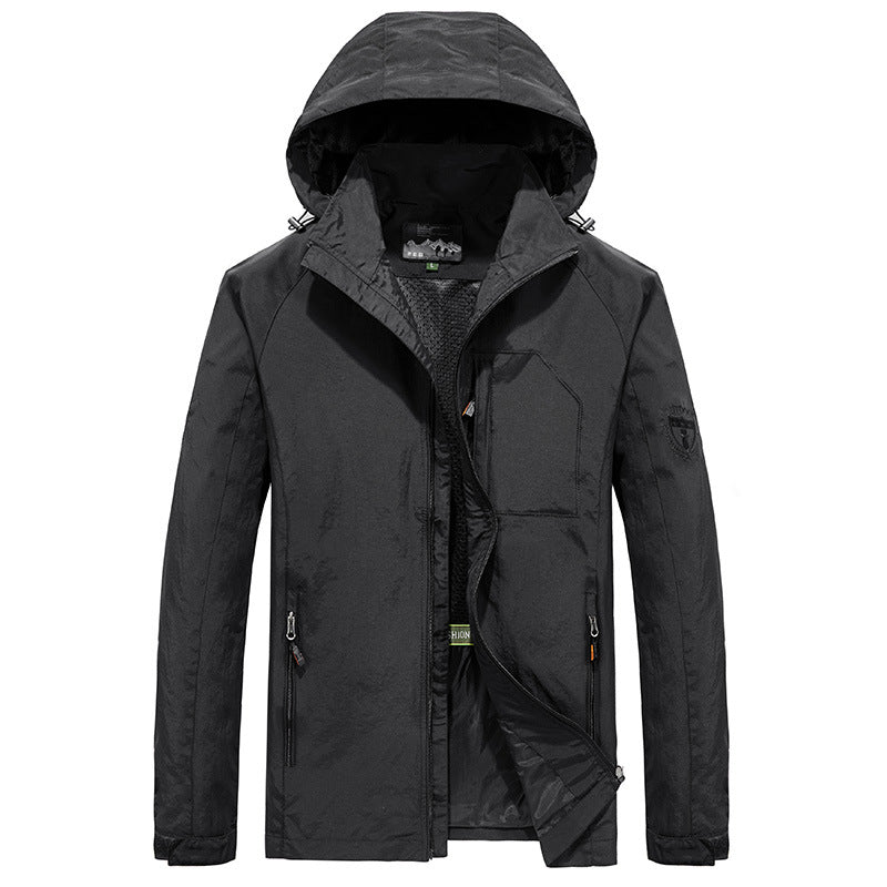 Męska Ultralekka Wwd i Water Repellent kurtka outdoorowa z Stowable kapturem i oddychająca Mesh Lwwg