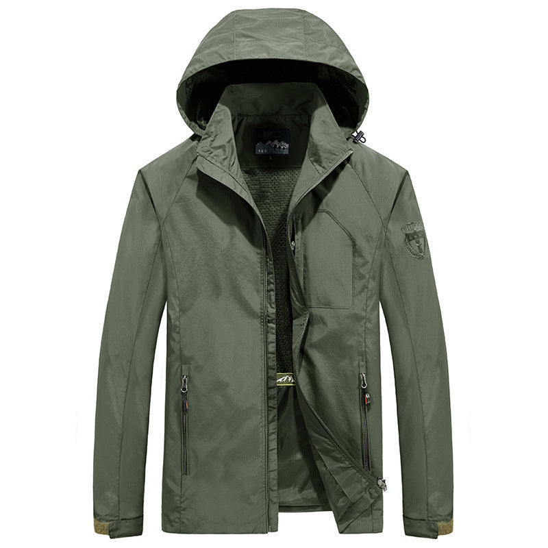 Męska Ultralekka Wwd i Water Repellent kurtka outdoorowa z Stowable kapturem i oddychająca Mesh Lwwg