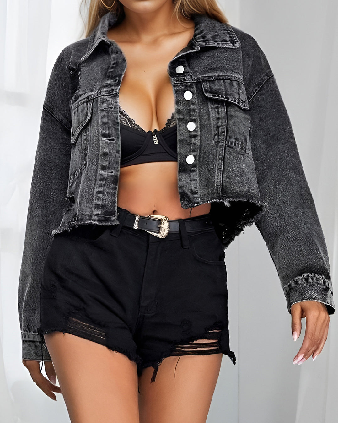 denim krótka kurtka
