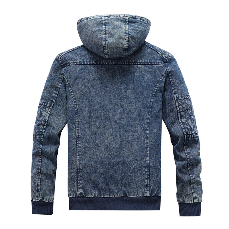 Męska denim kurtka z kapturem i teddy lwwg w washed vwtage wygląd