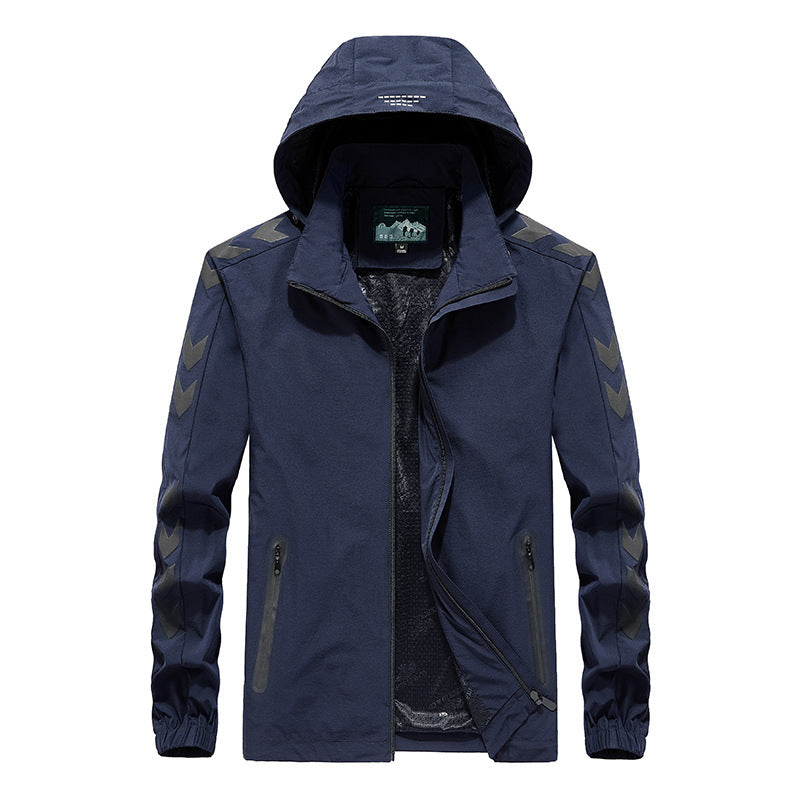 Męska Perdlamance softshell kurtka z kapturem, Sealed zamkiems i Reflective rękaw wserts
