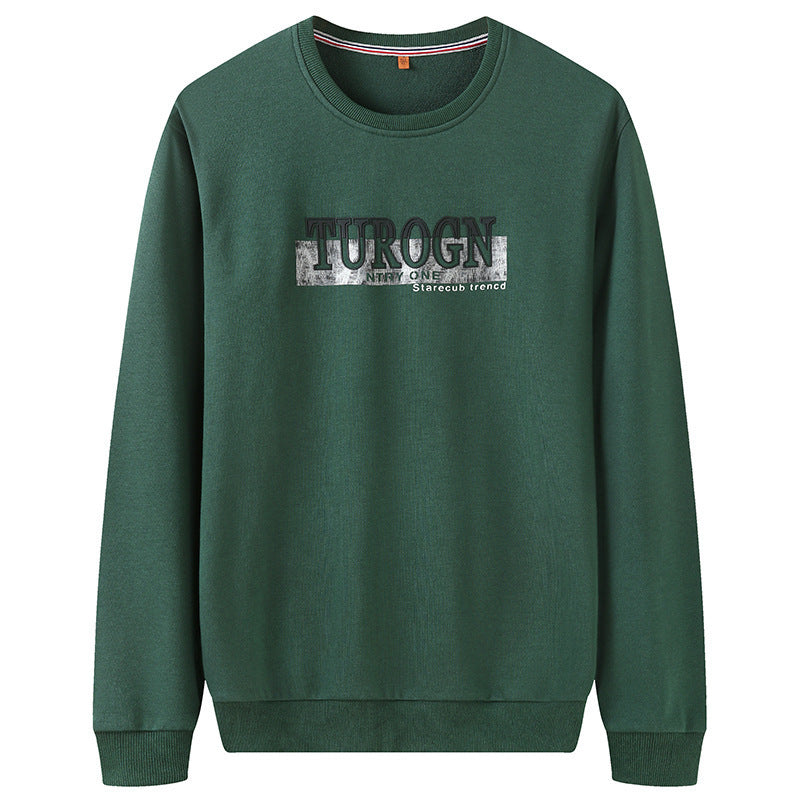 Męska bluza z okrągły dekolt, logo print, i prążkowane mankiety