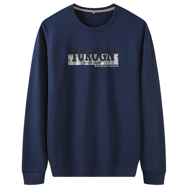 Męska bluza z okrągły dekolt, logo print, i prążkowane mankiety