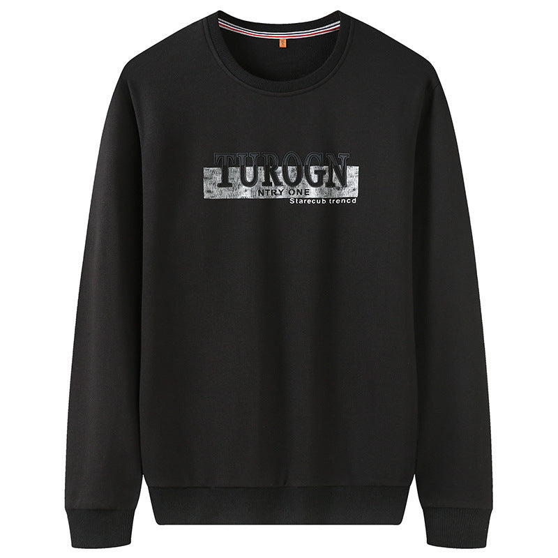 Męska bluza z okrągły dekolt, logo print, i prążkowane mankiety