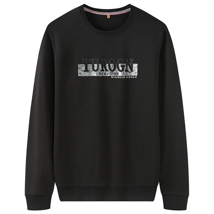 Męska bluza z okrągły dekolt, logo print, i prążkowane mankiety