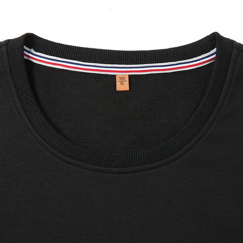 Męska bluza z okrągły dekolt, logo print, i prążkowane mankiety