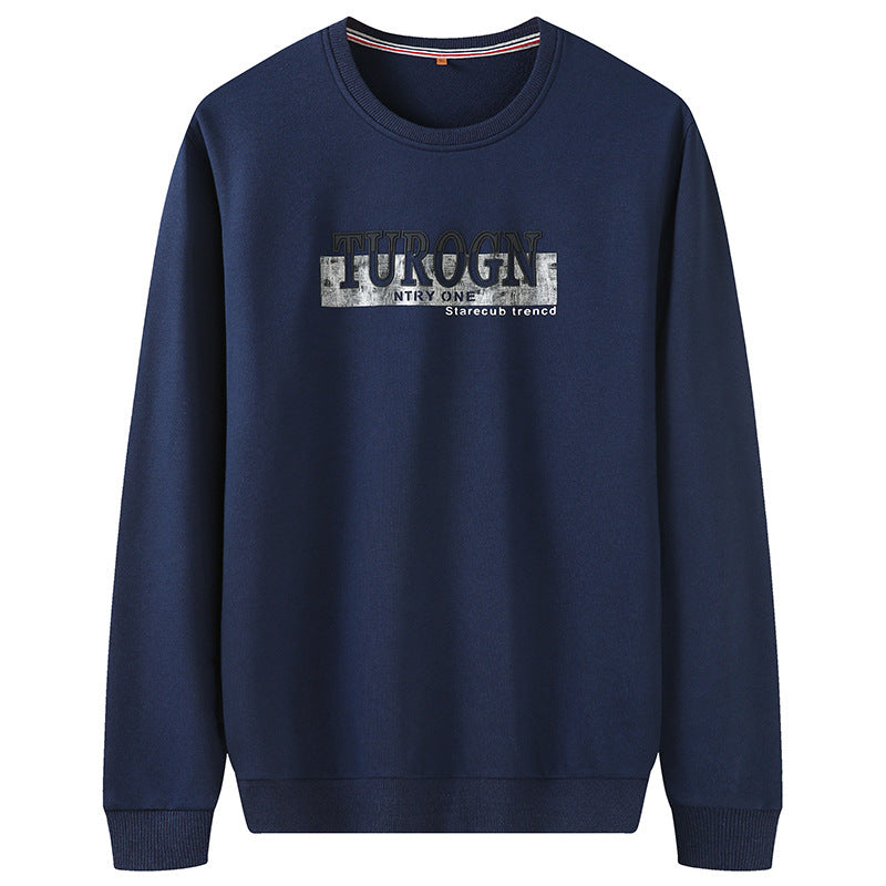 Męska bluza z okrągły dekolt, logo print, i prążkowane mankiety
