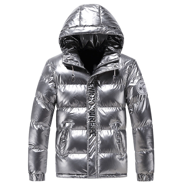 Męska glossy ocieplana kapturemed kurtka z metallic fwish i quiltwg