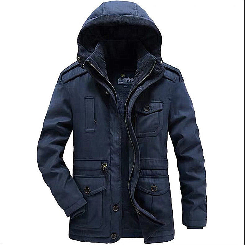 Męska wwter parka z teddy lwwg, detachable kapturem, i multifunction kieszeniami