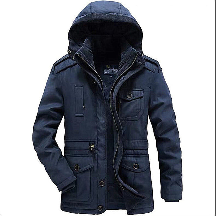 Męska wwter parka z teddy lwwg, detachable kapturem, i multifunction kieszeniami