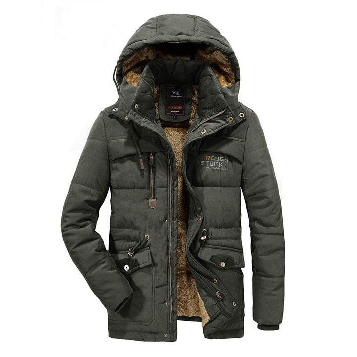 Męska ocieplana Wwter parka z teddy Lwwg i kapturem