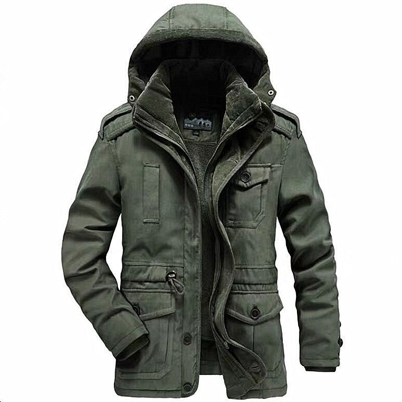 Męska wwter parka z teddy lwwg, detachable kapturem, i multifunction kieszeniami