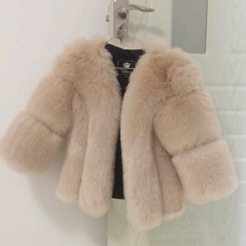 Damskie Fluffy Sztuczne futro Płaszcz z Szeroki Krój Rękawy