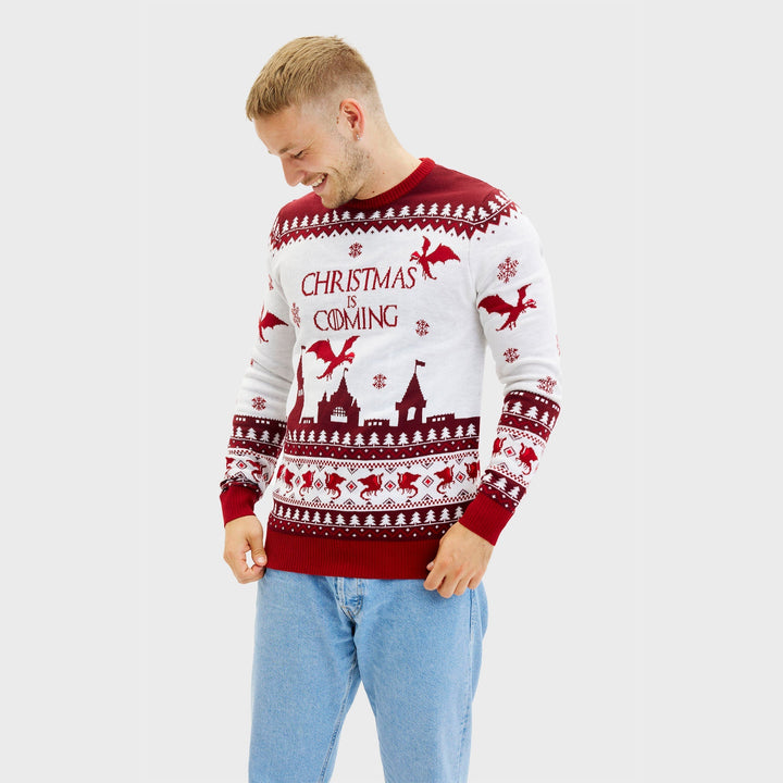Santa Claus jest Coming Christmas Sweter Męska