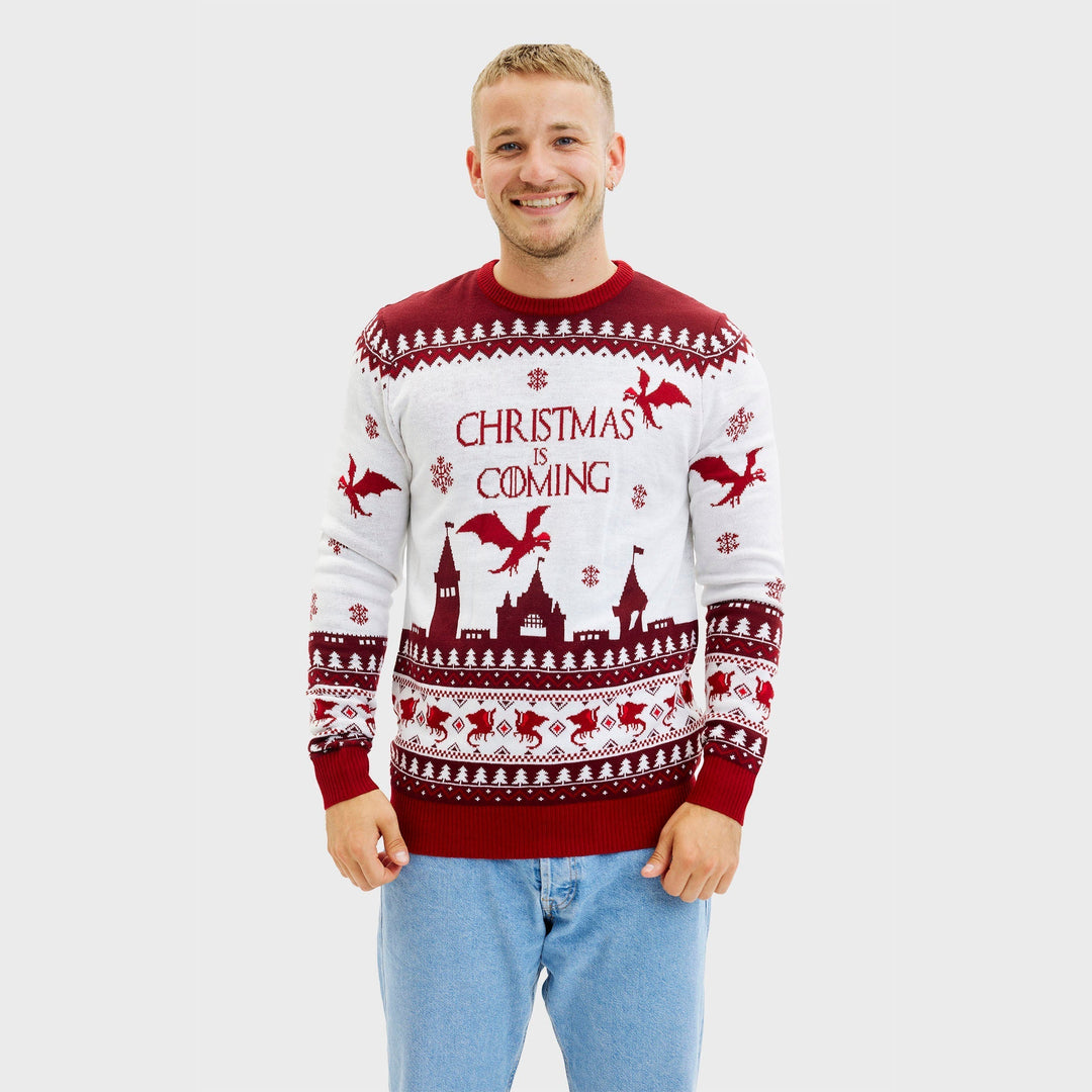 Santa Claus jest Coming Christmas Sweter Męska