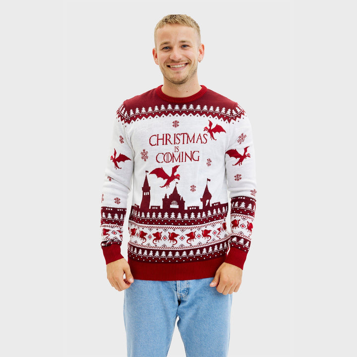 Santa Claus jest Coming Christmas Sweter Męska