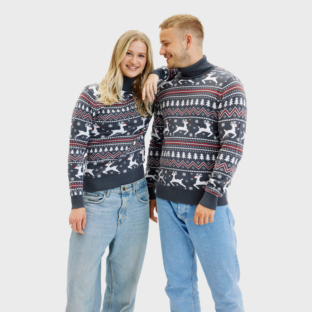 stylowy Highneck Christmas sweter Męskie