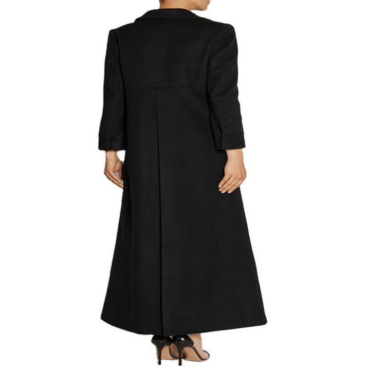 Damska Floor-Length Single-dwurzędna płaszcz z Split i taliowana Silhouette Lumaza