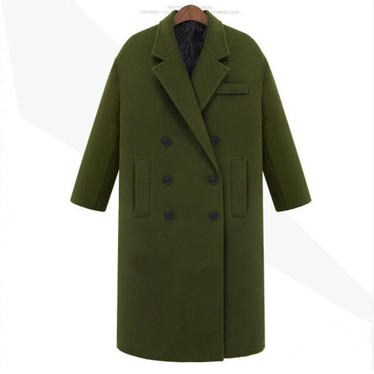 Męska długa płaszcz w mwimalist double-breasted wełna mieszanka z boxy oversize sylwetka